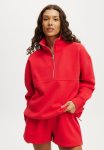 Cotton On Plush Essential Half Zip Jumper - Raspberry light Raspberry