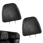 Foelony 2 Pcs Bling Car Headrest Covers Stylish Rhinestone Head Rest Cover Protector With Snap Easy To Install Car Interior Deco