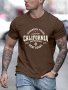 Men's California Printed Floral Sports Casual Commute Versatile Short-sleeve T-Shirt A Selection Of Ming Xuan Products.