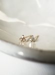 Petite Trio Diamond Stud Earrings - 10K White Gold