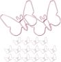 18PCS Pink Butterfly Paper Clips Creative Metal Paperclips Small Marking
