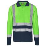 Long Sleeve Surveyor Two-tone Hi-viz Golf Shirt - Yellow 5XL