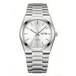 Minimalist Stainless Steel Men's Quartz Watch With Date And Week Display
