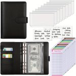 A6 Budget Planner Binder With Zippered Cash Envelopes And Expense Budget Sheets Pu Leather Money Saving Organizer With Cash Enve