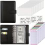 A6 Budget Planner Binder With Zippered Cash Envelopes And Expense Budget Sheets PU Leather Money Saving Organizer With Cash Envelope System Multifunctional Internal Storage
