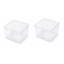 2 Pack - Plastic Square Storage Box - Transparent