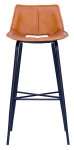 Four Corners Dexter Leather And Metal Bar Stool