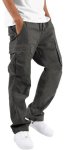 Hungson Mens Cargo Pants Drawstring Casual Hiking Pants Joggers Athletic Trousers Cotton Loose Straight Sweatpants For Men Dark