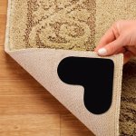 4 8 12PCS Heart-shaped Anti-slip Rug Grippers Reusable Carpet Anchors Non-slip Safety Pads For Tile & Wooden Floors Easy To Clea