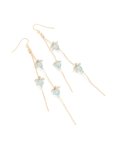 Goldair Gold Blue Beaded Flower Chain Drop Earrings