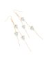 Goldair Gold Blue Beaded Flower Chain Drop Earrings