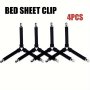 4PCS Adjustable Triangle Bed Sheet Holders - Elastic Sofa & Tablecloth Clips Anti-slip Grip For Secure Fitting