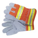 Pioneer 2.5" Chrome Leather Glove With Reflective Tape Back - Osfm