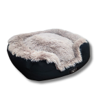 Calming Slumber Bed - Small 60CMX70CM Black Canvas Bottom With Caramel Calming Fabric