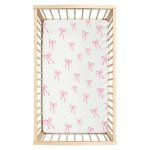 Bows Pink Fitted Sheet