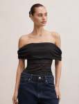 Lily Lace Bardot Top - 18 Black