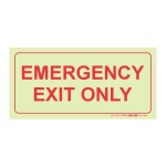 Parrot 190MM F41 Emergency Exit Only Photoluminescent Safety Sign SNP19F41