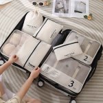 7PCS Premium Travel Packing Cube Set - Organize Clothes Socks Shoes Underwear - Durable Polyester Dustproof Portable