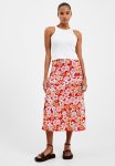 French Connection Floral Print Split Midi Skirt - Blush poppy