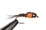 Scientific Fly Pheasant Tail Nymph Hotspot Orange Gold Brass Bead 14
