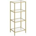 Lifespace 4-TIER Storage Shelf Rack With Gold Frame