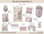 Cot Duvet Bedding Bunny Pink And Grey Garden Bunny Set
