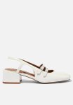 Cotton On Bonnie Slingback Block Heel - Ecru Gloss