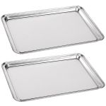 Kitchen Multifunctional Heavy Duty Roasting Pan Baking Dish Tray - Set Of 2