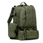 Tactical Backpack With 3 Molle Bags 55L - Green