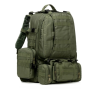 Tactical Backpack With 3 Molle Bags 55L - Green