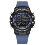 Men's Throttle Lcd Chronograph Silicone Strap Digital Watch Blue