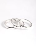 Silver Plated Triple 3MM Band Ring - M l