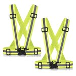Reflective Vest Running Gear 2PACK High Visible Safety Ves For Cycling Jogging Running Walking Adjustable For Men Women Kids 2 Y