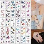 30PCS Set Butterfly Fake Temporary Tattoo Stickers Body Arm Art Waterproof Lasting Look Real Colorful Temporary Tattoo For Women