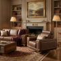 Luxury Quilted Accent Armchair With Wooden Legs - Grey