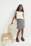 PoP Candy Cropped Top & Skirt Set - Ecru & Black