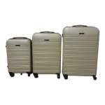 Smte Gold Abs Luggage SET-3 Piece Durable Scratch-resistant 360 Spinner Wheels With Keychain