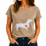 Dog Print T-Shirt Khaki Large DTS22