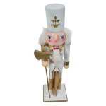 Wooden Soldier Nutcracker Gold And White Height: 26CM