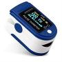 Digital Fingertip Pulse Oximeter Colour: Blue - Non-invasive Device Measures SPO2 Blood Oxygen Saturation Levels And Pulse Rate 