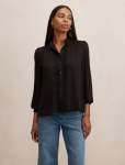 Poppy Lace Trim Blouse - 18 Black