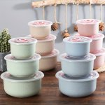 3-PIECE Bowl Set With Lids For Microwave And Dishwasher Safe - Perfect For Soup Oatmeal Ramen - Kitchen Accessories And Tools Fo