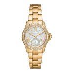 Everest Three-hand Gold-tone Stainless Steel Woman's Watch MK7363
