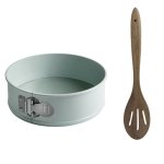 Jamie Oliver - Round Cake Tin 20CM Non-stick And Acacia Slotted Wooden Spoon