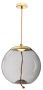 Pendant Light 5W LED Orb Gold Smoke Glass Rope Warm White