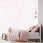 Pink Paint Brush Wallpaper - 1.2M Wide X 3M High Non-adhesive Requires Wallpaper Glue