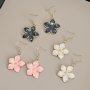 1 Pair New Arrival Aesthetic Retro Hong Kong-style Color Blocking Flower Drop Earrings Alloy Hook Earrings Geometric Three-dimensional Ear Jewelry Gift For Women