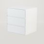 Khaya Three Drawer Floating Side Table With Hidden Handle - White