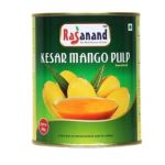 Sweetened Kesar Mango Pulp Aam Ras Canned 850G - Premium Aromatic Saffron Mango Puree For Milkshakes Lassi & Festive Desserts So