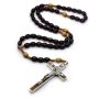 Cross Necklace Wood Beads Rope Rosary Cross Necklace For Men Women